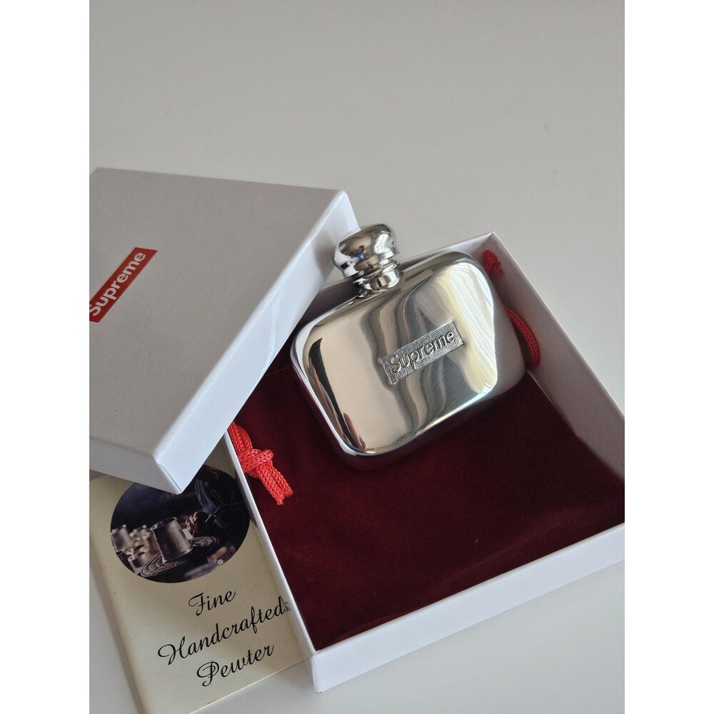 Supreme Pewter Mini Flask Silver Pocket Hip Bottle FW20A30 Sheffield UK Box